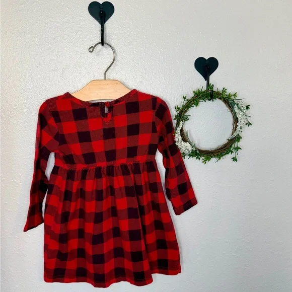 Wonder Nation Red & Black Plaid Dress | Baby Girl | 18 Months - Picture 2 of 3
